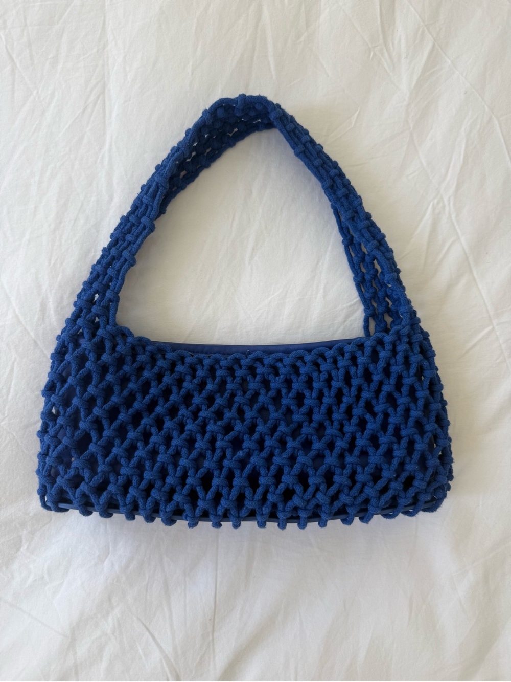 Blue Crochet Shoulder Bag for Summer - Women Bags